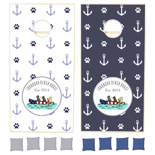 Canoeing Labrador Beach House Cornhole Set (Set)