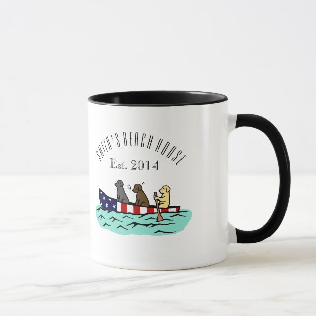 Canoeing Labrador Beach House Mug (Right)