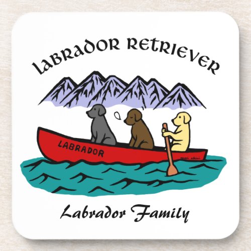 Canoeing Labrador Retrievers Beverage Coaster