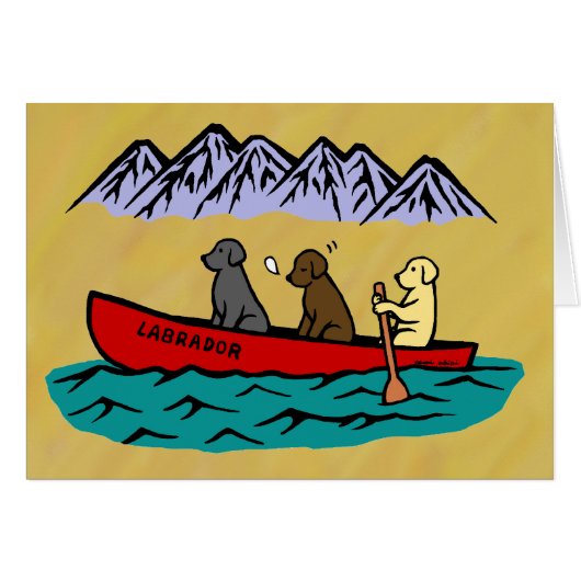Canoeing Labrador Retrievers Cards (Front Horizontal)