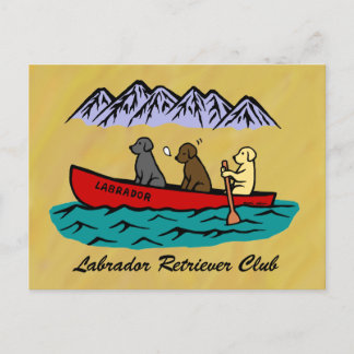 Canoeing Labrador Retrievers Postcard
