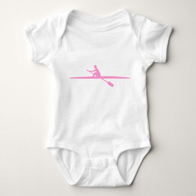 Canoeing - Pink Baby Bodysuit (Front)