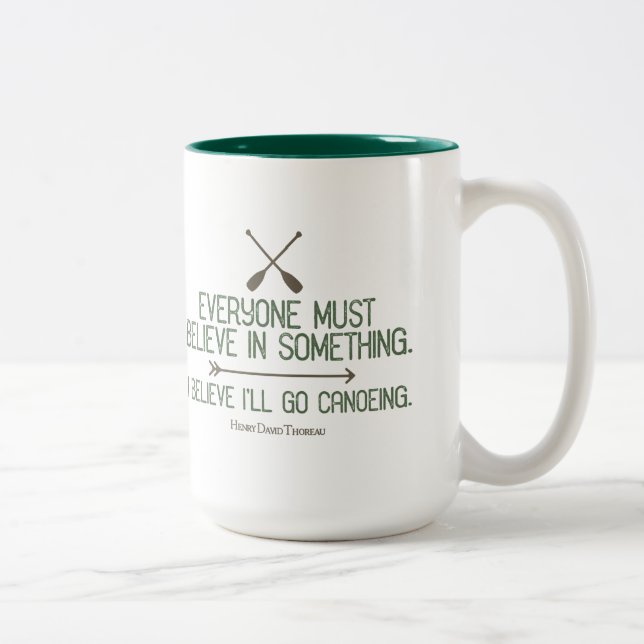Canoeing | Thoreau Quotation Two-Tone Coffee Mug (Right)