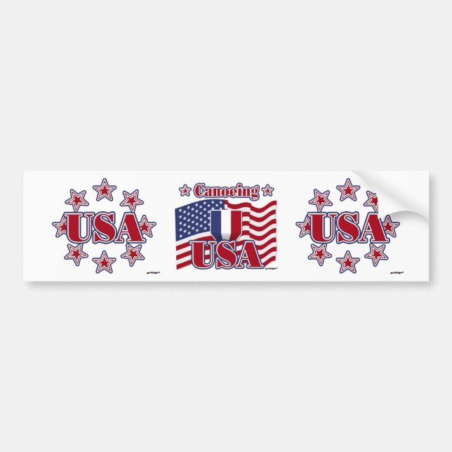 Canoeing USA Bumper Sticker (Front)