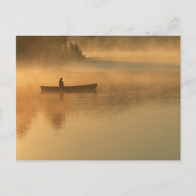 canoeist, Algonguin Park, Ontario, Canada. Postcard (Front)