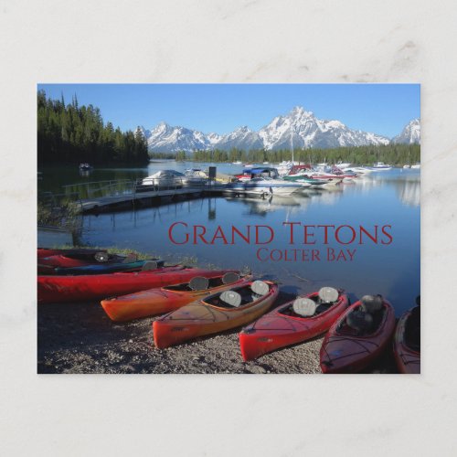 Canoes and Colter Bay Grand Teton National Park Postcard