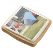 Canoes And Kayaks by Shirley Taylor Square Shortbread Cookie (Angled)