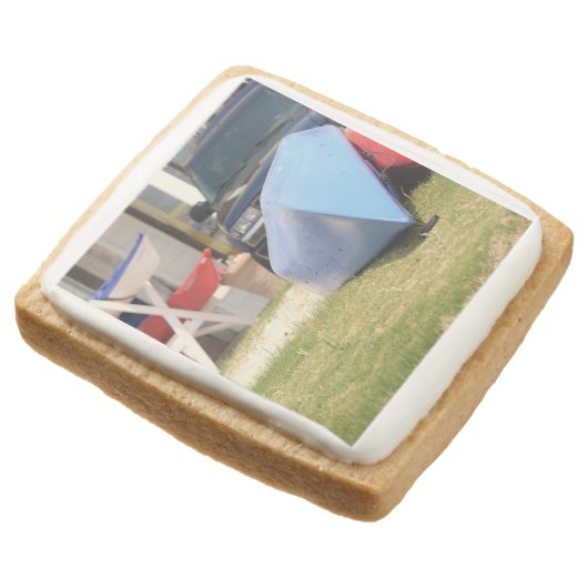 Canoes And Kayaks by Shirley Taylor Square Shortbread Cookie (Angled)