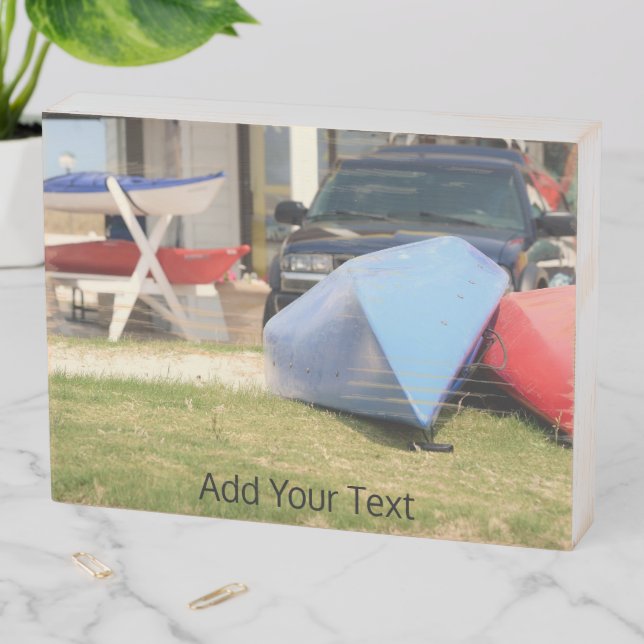 Canoes and Kayaks by Shirley Taylor Wooden Box Sign (In Situ Horizontal)
