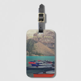 Canoes at Moraine Lake Canada  Luggage Tag