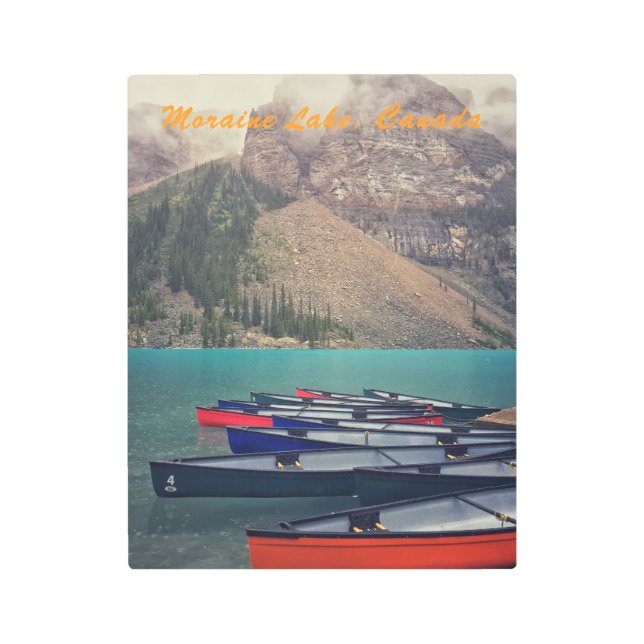 Canoes at Moraine Metal Print (Front)