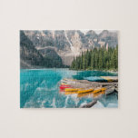 Canoes on Moraine Lake Banff National Park Canada Jigsaw Puzzle<br><div class="desc">This stunning jigsaw puzzles features colorful reflections of canoes on the water of Moraine Lake in the Banff National Park,  Canada.
#morainelake #lake #moraine #banff #nattionalpark #canada #scenic #travel #vacation #outdoors #mountains #alberta #lakelouise #jigsaw #puzzle #jigsawpuzzle #gifts #fun #stockingstuffers #reflections #games #landscape #nature #canoes #sports #activities #active #exercise #fitness</div>