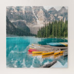 Canoes on Moraine Lake Banff National Park Canada Jigsaw Puzzle<br><div class="desc">This stunning jigsaw puzzles features colorful reflections of canoes on the water of Moraine Lake in the Banff National Park,  Canada.
#morainelake #lake #moraine #banff #nattionalpark #canada #scenic #travel #vacation #outdoors #mountains #alberta #lakelouise #jigsaw #puzzle #jigsawpuzzle #gifts #fun #stockingstuffers #reflections #games #landscape #nature #canoes #sports #activities #active #exercise #fitness</div>