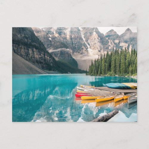 Canoes on Moraine Lake Banff National Park Canada Postcard