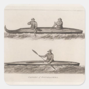 Canoes, Oonalashka, Alaska Square Sticker