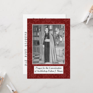 CANONIZATION ARCHBISHOP FULTON SHEEN PRAYER CARD