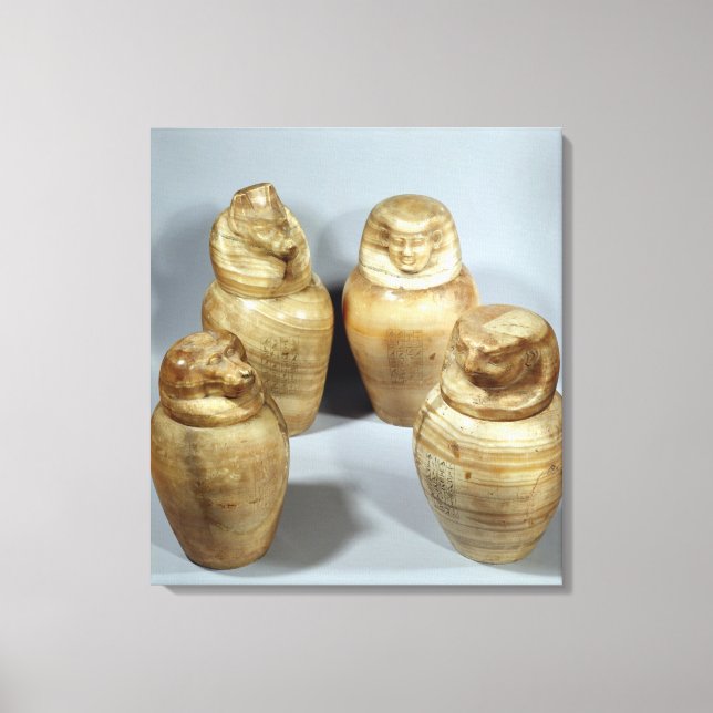Canopic jars of Hor-ir-aa, Saite (alabaster) Canvas Print (Front)