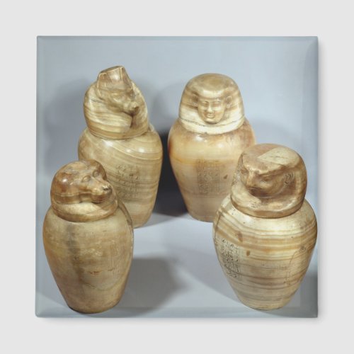 Canopic jars of Hor_ir_aa Saite alabaster Magnet