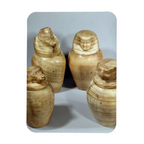 Canopic jars of Hor_ir_aa Saite alabaster Magnet