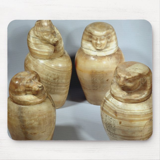 Canopic jars of Hor-ir-aa, Saite (alabaster) Mouse Pad (Front)