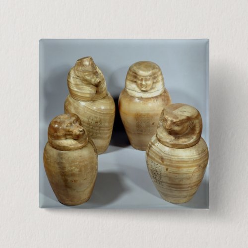 Canopic jars of Hor_ir_aa Saite alabaster Pinback Button