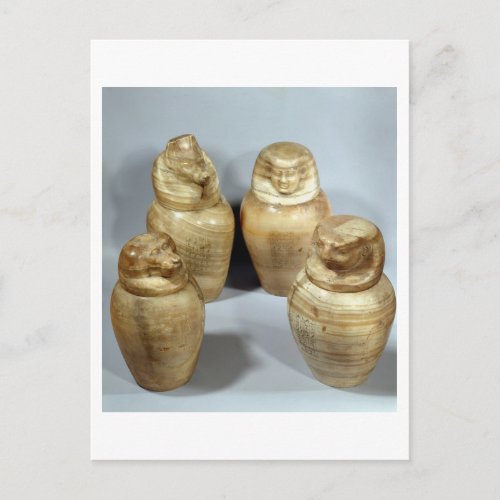 Canopic jars of Hor_ir_aa Saite alabaster Postcard