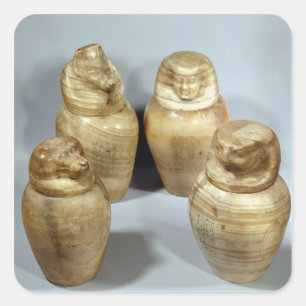 Canopic jars of Hor-ir-aa, Saite (alabaster) Square Sticker