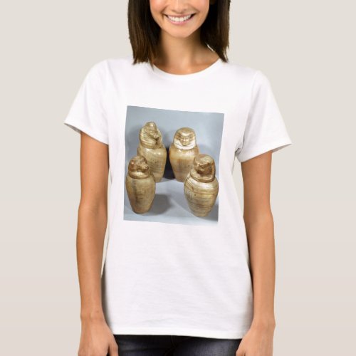 Canopic jars of Hor_ir_aa Saite alabaster T_Shirt