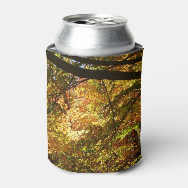Canopy of Fall Leaves I Yellow Autumn Nature Can Cooler (Can Front)