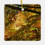 Canopy of Fall Leaves I Yellow Autumn Nature Ceramic Ornament