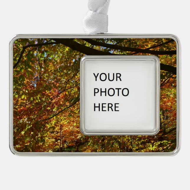 Canopy of Fall Leaves I Yellow Autumn Nature Christmas Ornament (Front)