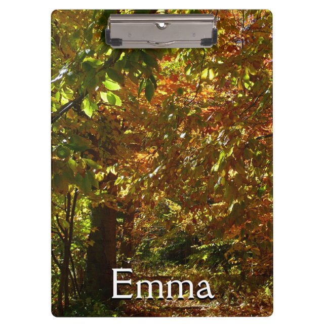 Canopy of Fall Leaves II Yellow Autumn Photography Clipboard (Front)
