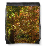 Canopy of Fall Leaves II Yellow Autumn Photography Drawstring Bag