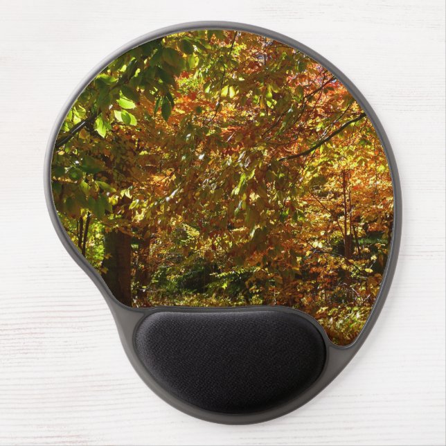 Canopy of Fall Leaves II Yellow Autumn Photography Gel Mouse Pad (Front)