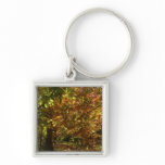 Canopy of Fall Leaves II Yellow Autumn Photography Keychain