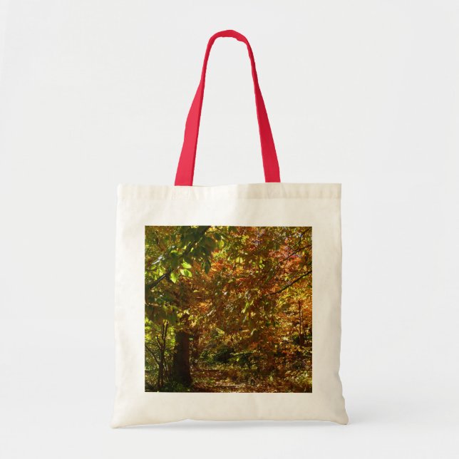 Canopy of Fall Leaves II Yellow Autumn Photography Tote Bag (Front)