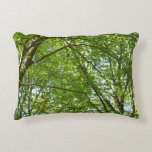 Canopy of Spring Leaves Green Nature Scene Accent Pillow