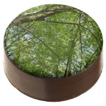 Canopy of Spring Leaves Green Nature Scene Chocolate Covered Oreo