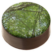 Canopy of Spring Leaves Green Nature Scene Chocolate Covered Oreo (Angled)