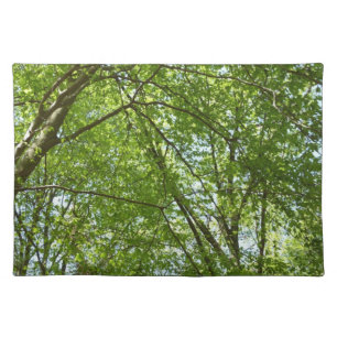 Canopy of Spring Leaves Green Nature Scene Cloth Placemat