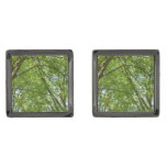 Canopy of Spring Leaves Green Nature Scene Cufflinks