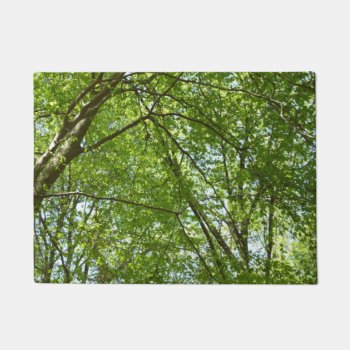 Canopy Of Spring Leaves Green Nature Scene Doormat by mlewallpapers at Zazzle