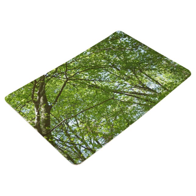 Canopy of Spring Leaves Green Nature Scene Floor Mat (3/4)
