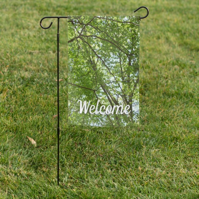 Canopy of Spring Leaves Green Nature Scene Garden Flag (In SItu)