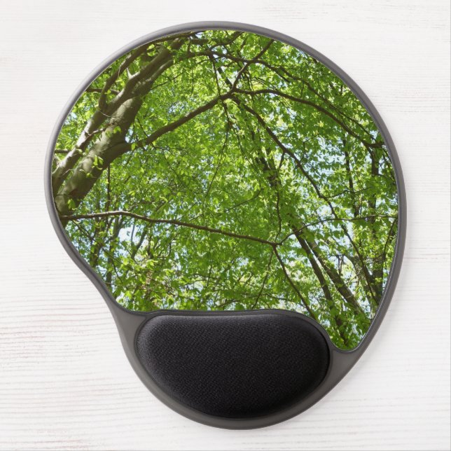 Canopy of Spring Leaves Green Nature Scene Gel Mouse Pad (Front)