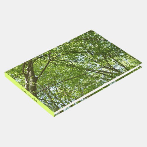 Canopy of Spring Leaves Green Nature Scene Guest Book