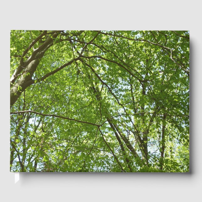 Canopy of Spring Leaves Green Nature Scene Guest Book (Front)