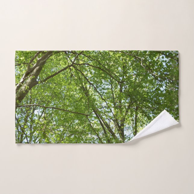 Canopy of Spring Leaves Green Nature Scene Hand Towel (Hand Towel)