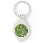Canopy of Spring Leaves Green Nature Scene Keychain