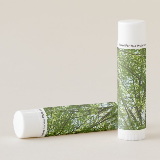 Canopy of Spring Leaves Green Nature Scene Lip Balm (Front)